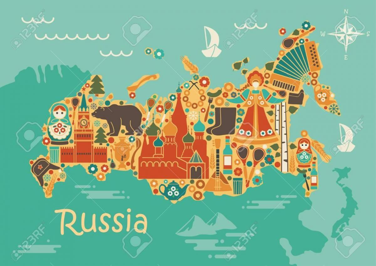 Mapa de atracciones turísticas de Rusia