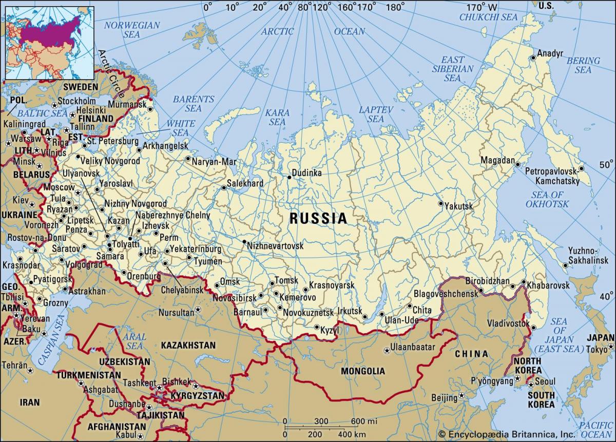 Rusia en un mapa